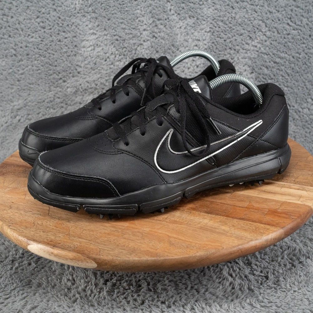 Nike Durasport 4 Golf Shoes Mens 9 Black Athletic Cleats Golfing Outdoor 844550 - Picture 3 of 10